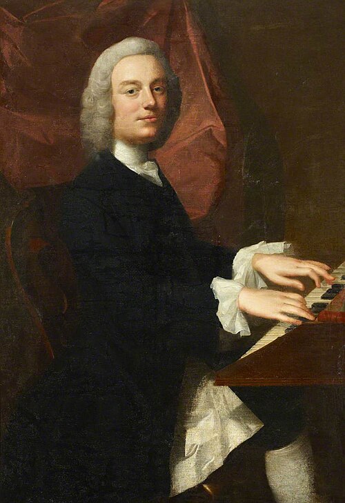 Portrait of an Unidentified Man Playing a Spinet (formerly called 'Thomas Arne'), 1748, Willem Verelst