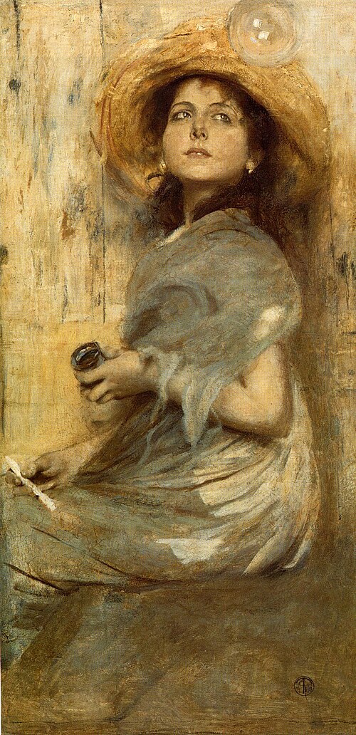 The soap bubble, 1894, Ettore Tito