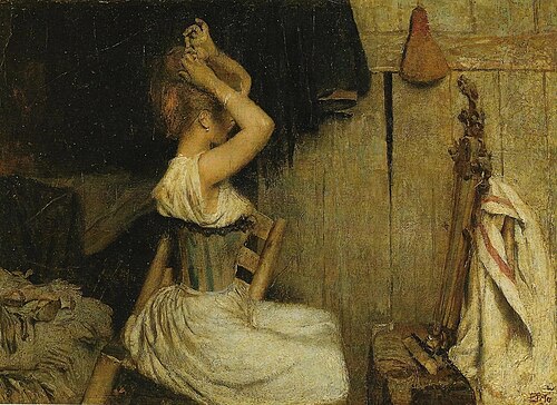 At the mirror, 1894, Ettore Tito
