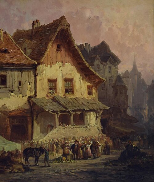 Market Day by Bern, 1872, Léonard Saurfelt