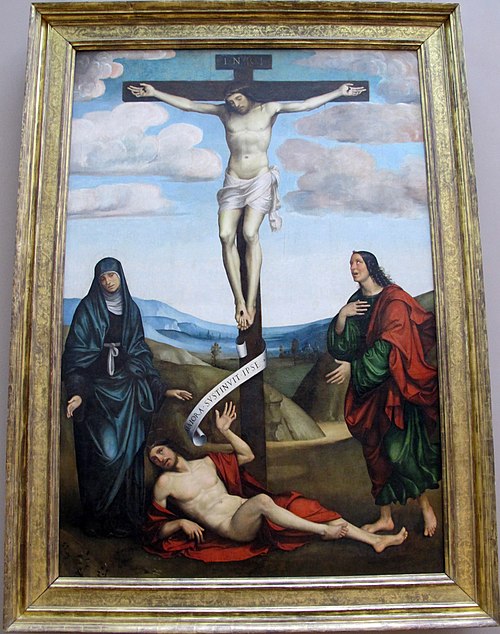 Calvary with St. Job at the Foot of the Cross, 1514, Francesco Francia