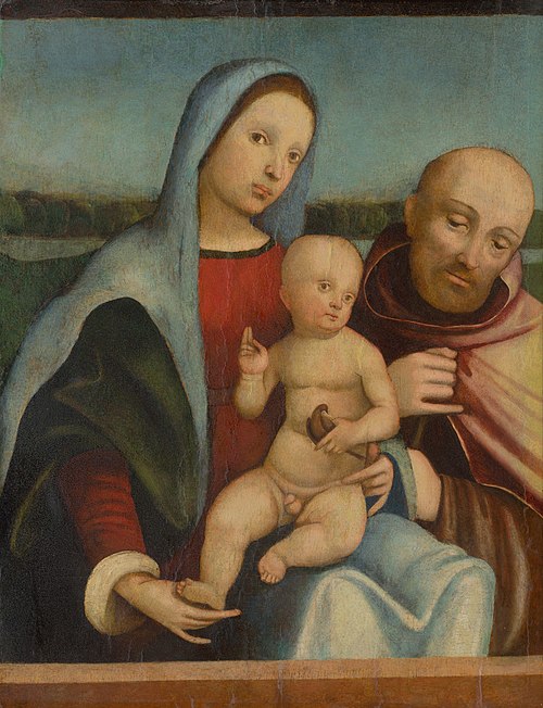 Madona s dieťaťom a svätým Františkom z Assisi, 1530, Francesco Francia