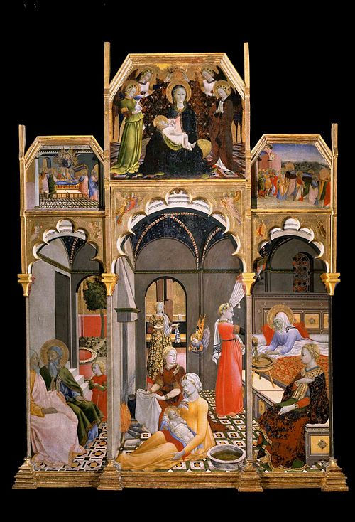 Birth of the Virgin with other scenes from her life, 1430, Maître de l'Observance