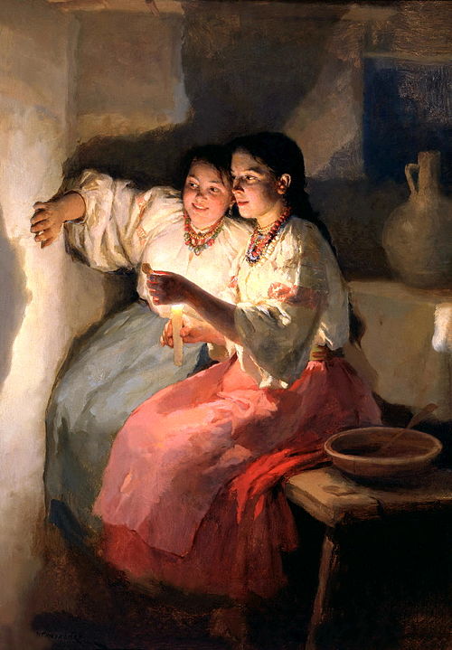 Yuletide Fortune Tellers, 1888, Mykola Pymonenko