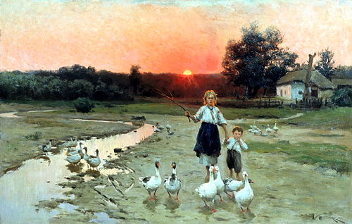 Вечоріє, , Mykola Pymonenko