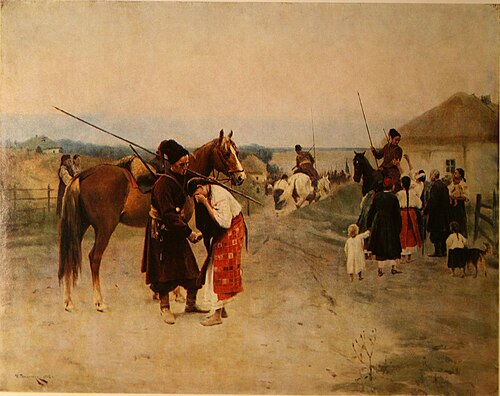 Tableau de Mykola Pymonenko inspiré de « Un cosaque chevauche au-delà du Danube »., , Mykola Pymonenko