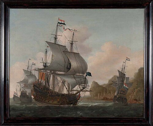 Het vertrek van het door Sijbrand Barendsz Waterdrincker gecommandeerde eskader oorlogsschepen, uit , 1649, Jan Abrahamsz Beerstraaten