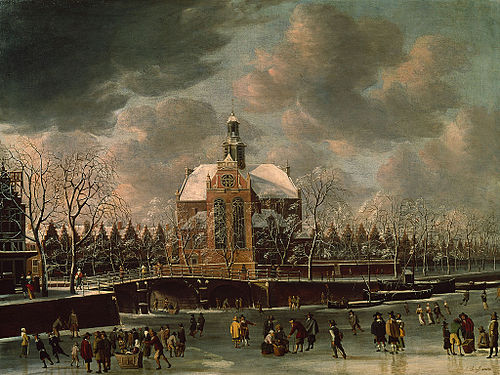 De Noorderkerk in de winter, 1665, Jan Abrahamsz Beerstraaten