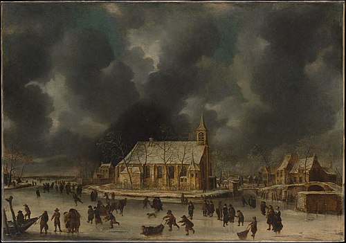 Skating at Sloten, near Amsterdam, 1654, Jan Abrahamsz Beerstraaten