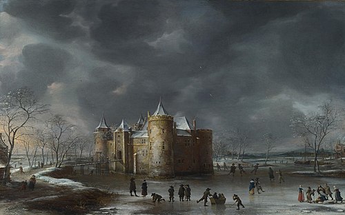 The Castle of Muiden in Winter, 1658, Jan Abrahamsz Beerstraaten