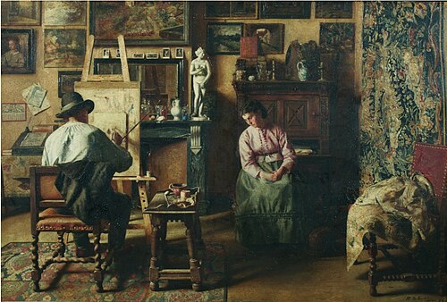 L'atelier, 1873, Henri de Braekeleer