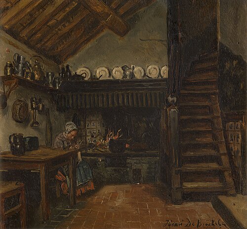 Kitchen interior, 1867, Henri de Braekeleer