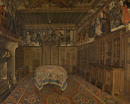 The Dining Room at the Home of the Artist Henri Leys, 1869, Henri de Braekeleer