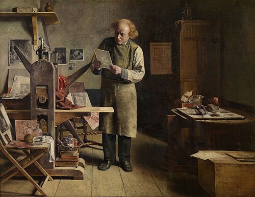 The printer, 1875, Henri de Braekeleer