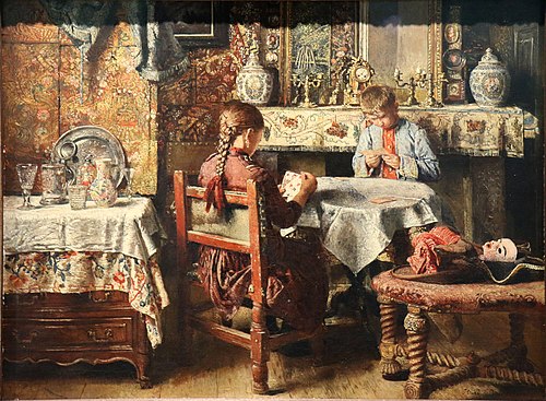 La partie de cartes, 1887, Henri de Braekeleer