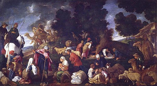 Labán busca los ídolos, 1620, Pedro Orrente