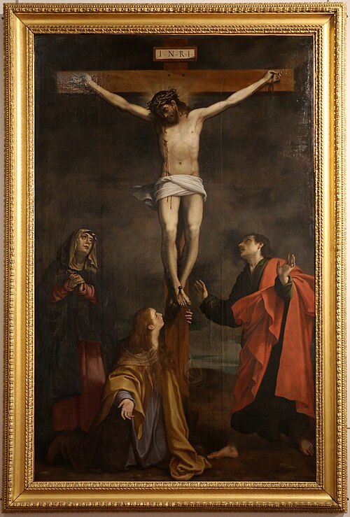 Christ en croix avec la Vierge, Saint-Jean et Sainte Marie-Madeleine, , Bartolomeo Cesi