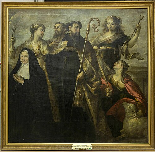 Religieuse avec saint Augustin, sainte Agnès et autres saints, 1650, Theodoor van Thulden