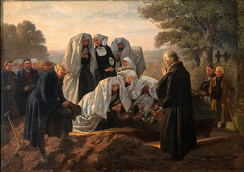 Begräbnis bei den Wenden im Spreewald, , Adolf August Ferdinand Burger