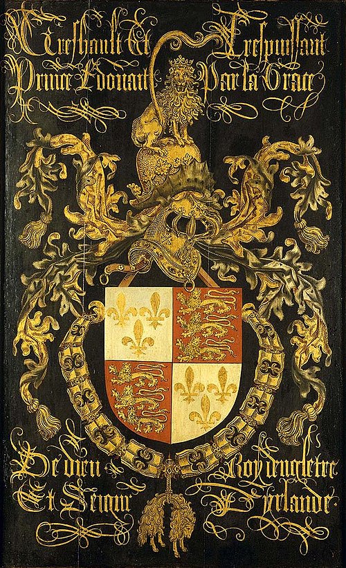 Wapenbord van Eduard IV, koning van Engeland (1442-1483), in zijn hoedanigheid van ridder in de orde, 1481, Pierre Coustain