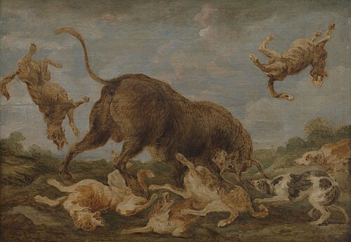 Buffle attaqué par des chiens, , Paul de Vos
