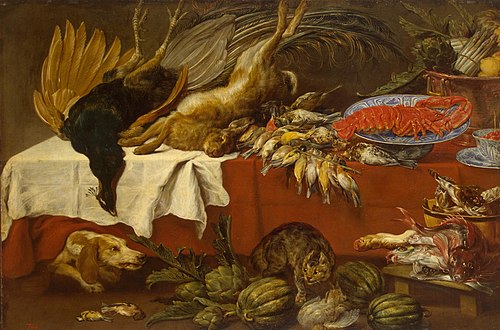 Still Life with Dead Game and Lobster, 1650, Paul de Vos