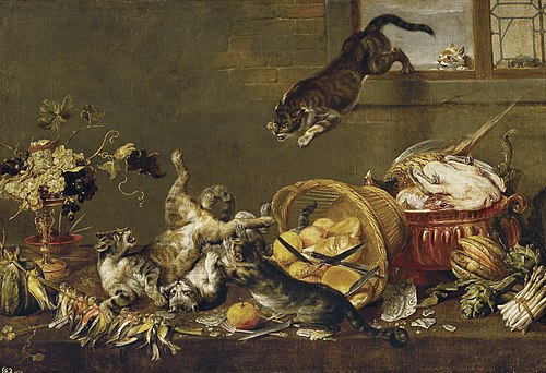Cats Fighting in a Larder, 1630, Paul de Vos