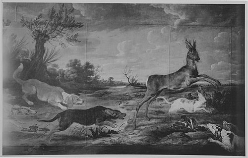 Rehbock von Hunden verfolgt, 1637, Paul de Vos
