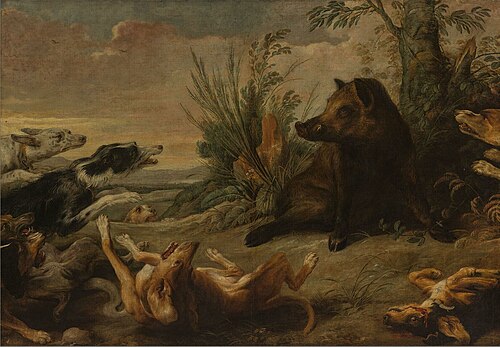 Wild Boar Attacked by Dogs, 1644, Paul de Vos