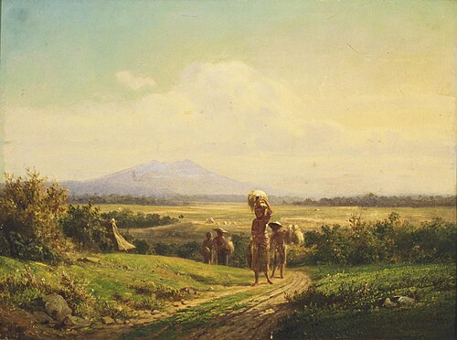 Javanese landscape after the rice harvest, 1873, Jan Daniel Beynon
