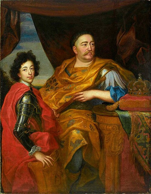 Portrait de Jean III Sobieski avec son fils Jakub Ludwik., 1680, Jerzy Siemiginowski-Eleuter