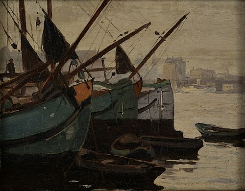 Drie turfschepen op het IJ, 1901, Willem Witsen