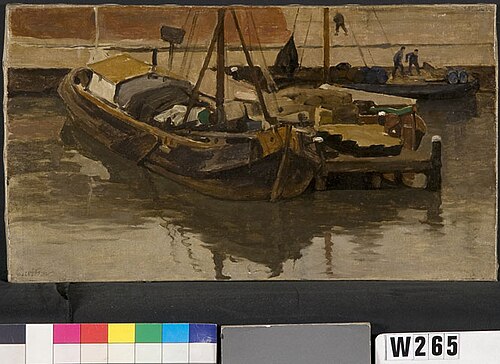 Schepen aan een steiger, 1900, Willem Witsen