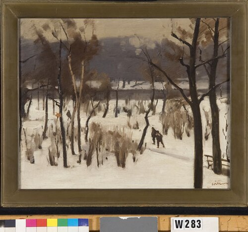 Children in the snow, Oosterpark Amsterdam, 1900, Willem Witsen