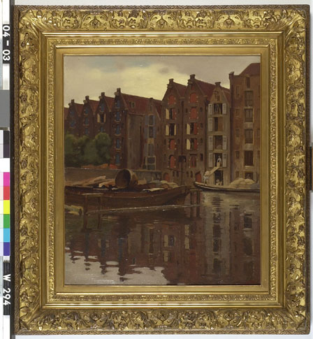 Pakhuizen aan het water Uilenburg, 1900, Willem Witsen