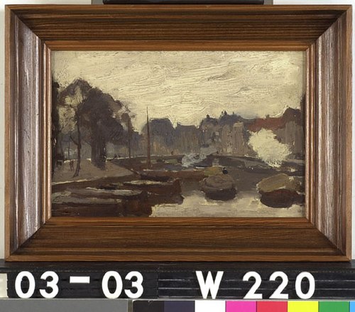De Kromme Waal met de brug op de achtergrond, 1900, Willem Witsen