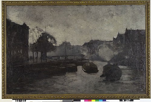 Kromme Waal met schepen, Amsterdam, 1902, Willem Witsen