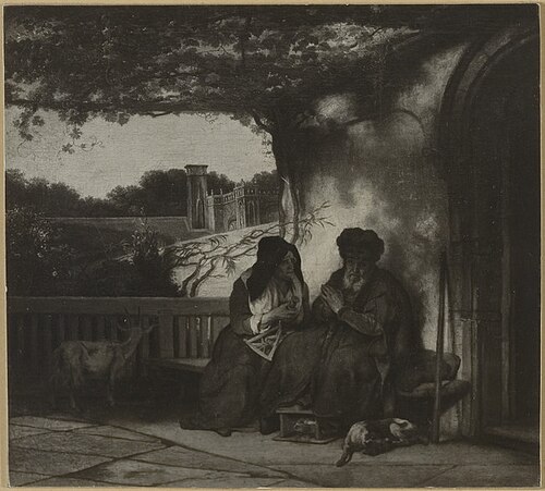 Anna brings home a young goat Tobit thinks she has stolen it (Tobias 2-3), 1654, Barent Fabritius