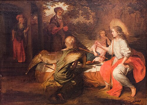 Les trois anges chez Abraham., 1664, Barent Fabritius