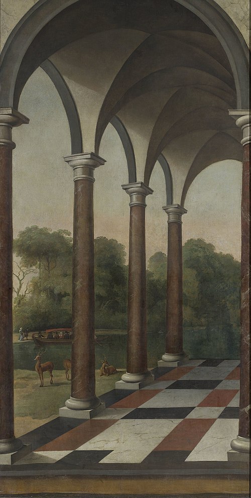Colonnade giving onto a park, 1666, Barent Fabritius