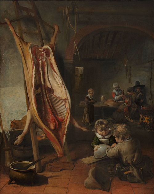 The slaughtered swine, 1665, Barent Fabritius