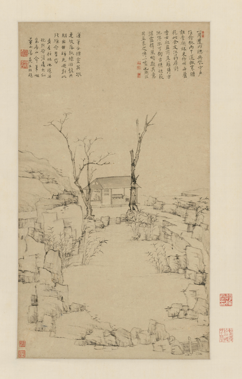 弘仁古槎短荻图轴, , Hong Ren