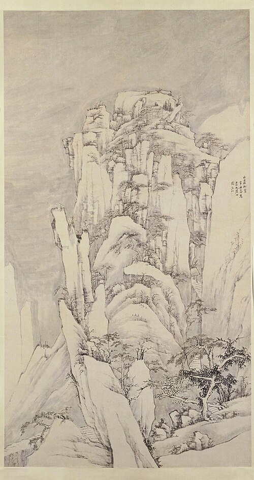 弘仁西岩松雪图轴, , Hong Ren