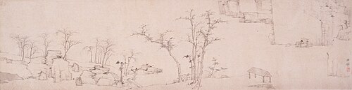 清  弘仁  山水三段卷, 1656, Hong Ren