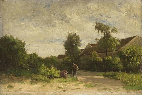 Village Road and Two Figures, 1850, Antoine Chintreuil