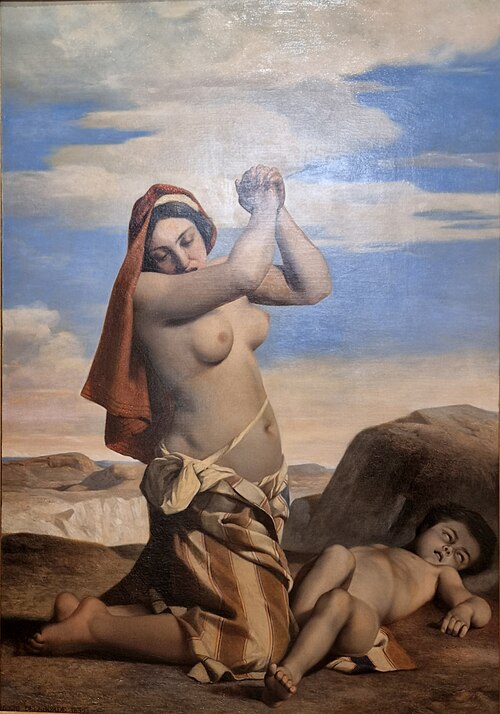 Agar dans le désert, 1835, Henri Delaborde