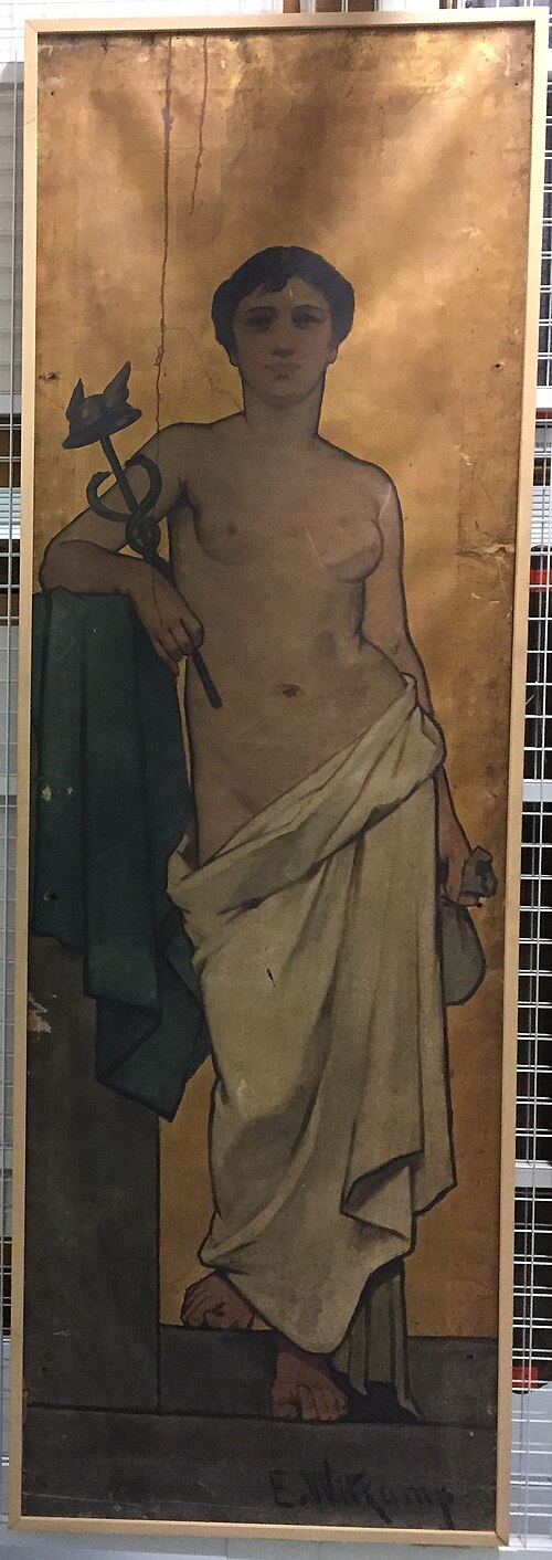 Vrouw met mercuriusstaf (De handel), 1883, Ernst Witkamp