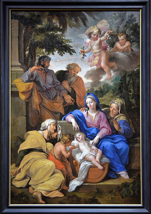 Sainte Famille avec sainte Anne, sainte Élisabeth, saint Jean-Baptiste et saint Joachim, 1680, Louis de Boullogne
