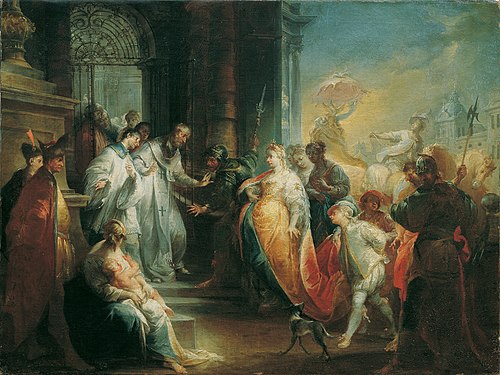 Die Zurückweisung der Kaiserin Eudoxia durch den heiligen Johannes Chrysostomus, 1750, Johann Wolfgang Baumgartner