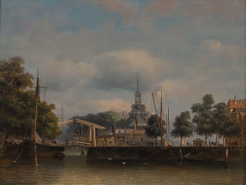 Ooster Oudehoofdpoort, gezicht vanaf de Wijnhaven (Punt) in de richting van de Oude Haven en Haringv, , Frans Breuhaus de Groot
